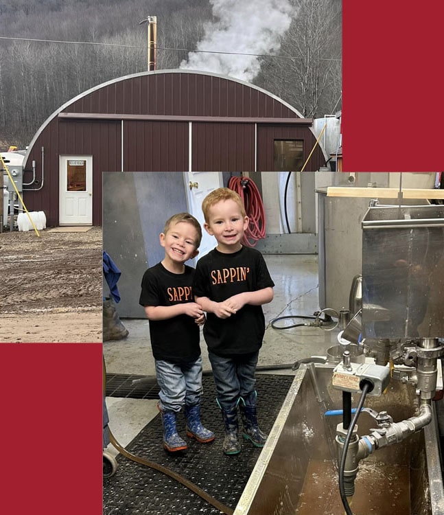 cute kids standing by evaporator